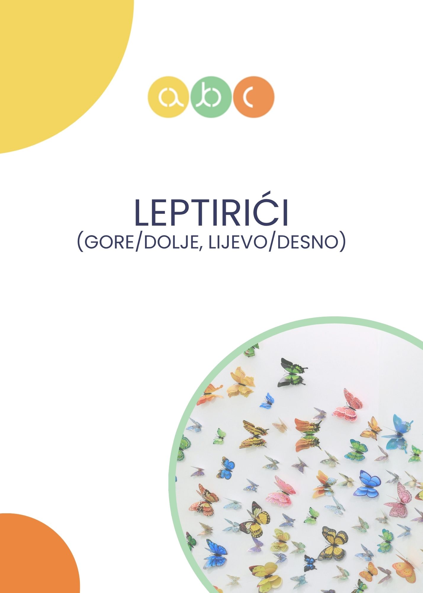 Leptirići / prostorna orijentacija / radni listići